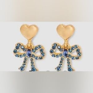 Sugarfix by BaubleBar Gold Colored Heart with Blue Rhinestones